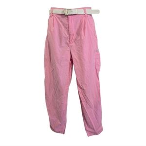 Vintage Soft Pink Straight-Leg Trousers with Relaxed Fit